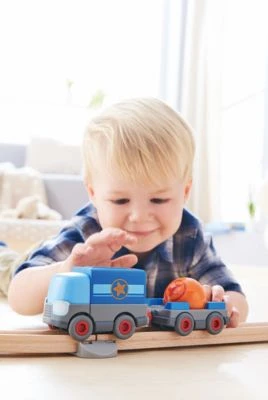 HABA 304820 Kullerbü – Batterie-LKW Mit Anhänger 4 HABA 304820 Kullerbü – Batterie-LKW Mit Anhänger – Bild 2