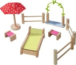 HABA 306717 Little Friends – Puppenhaus-Möbel Garten
