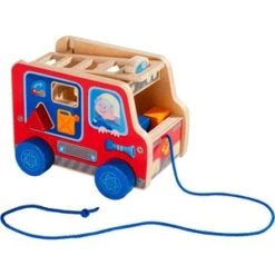 Haba Nachziehspielzeug Feuerwehrauto In Mehrfarbig