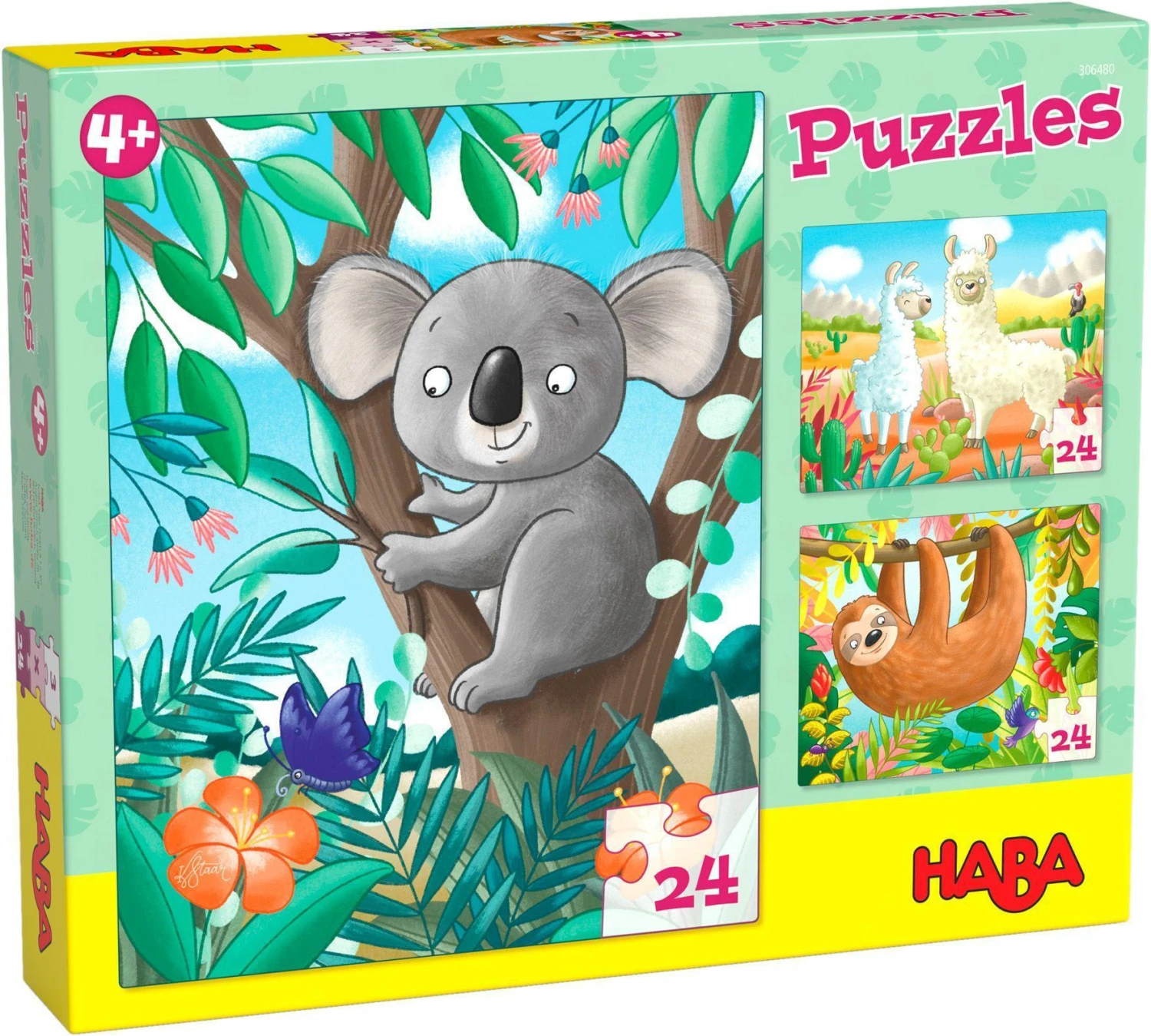 Puzzles Koala, Faultier & Co. 3 X 24 Teile 3 Puzzles Koala, Faultier & Co. 3 X 24 Teile